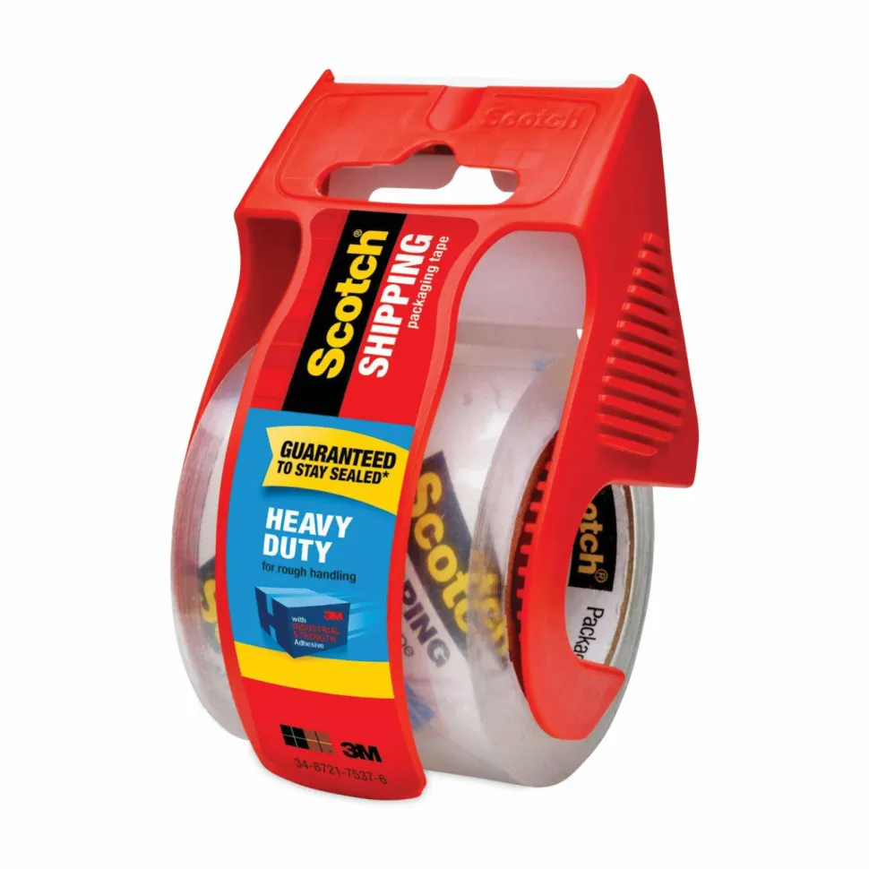 Scotch Heavy Duty Shipping Packing Tape, 6 Tape Rolls with Dispensers, 1 7/8 in x 22.2 yd, 1.5" Core, Designed - 1426