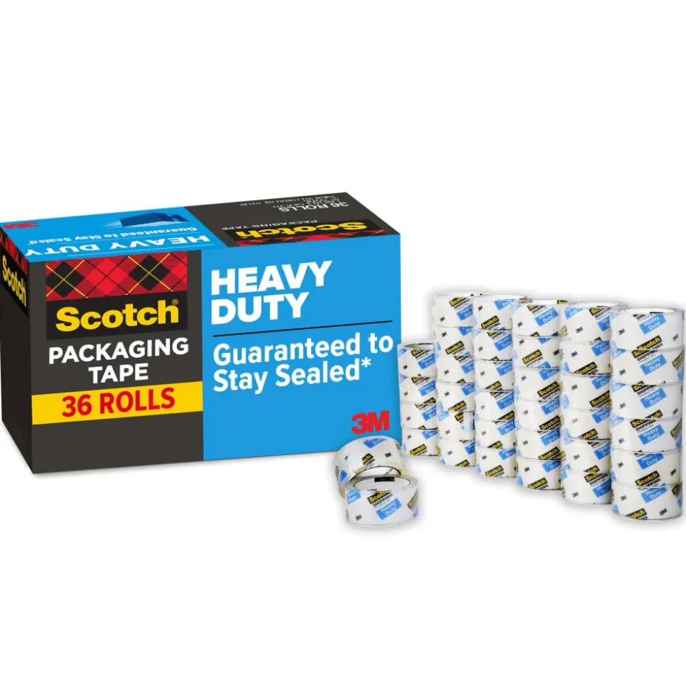 Scotch Heavy Duty Shipping Packaging Tape- 36 Pack, 1.88"x54.60 yds - 1.88"x 54.60 yd - 3" Core - Synthetic Rubber Resin - 0