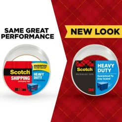 Scotch Heavy Duty Shipping Packing Tape, 12 Tape Rolls with 1 Dispenser, 1 7/8x 54.6 yd, 1