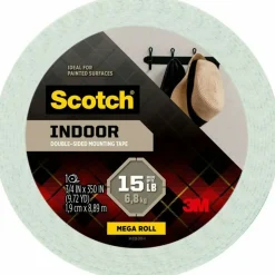 Scotch Indoor Double-Sided Mounting Tape , 0.75 in x 350 in (1.9 cm x 8.89 m)