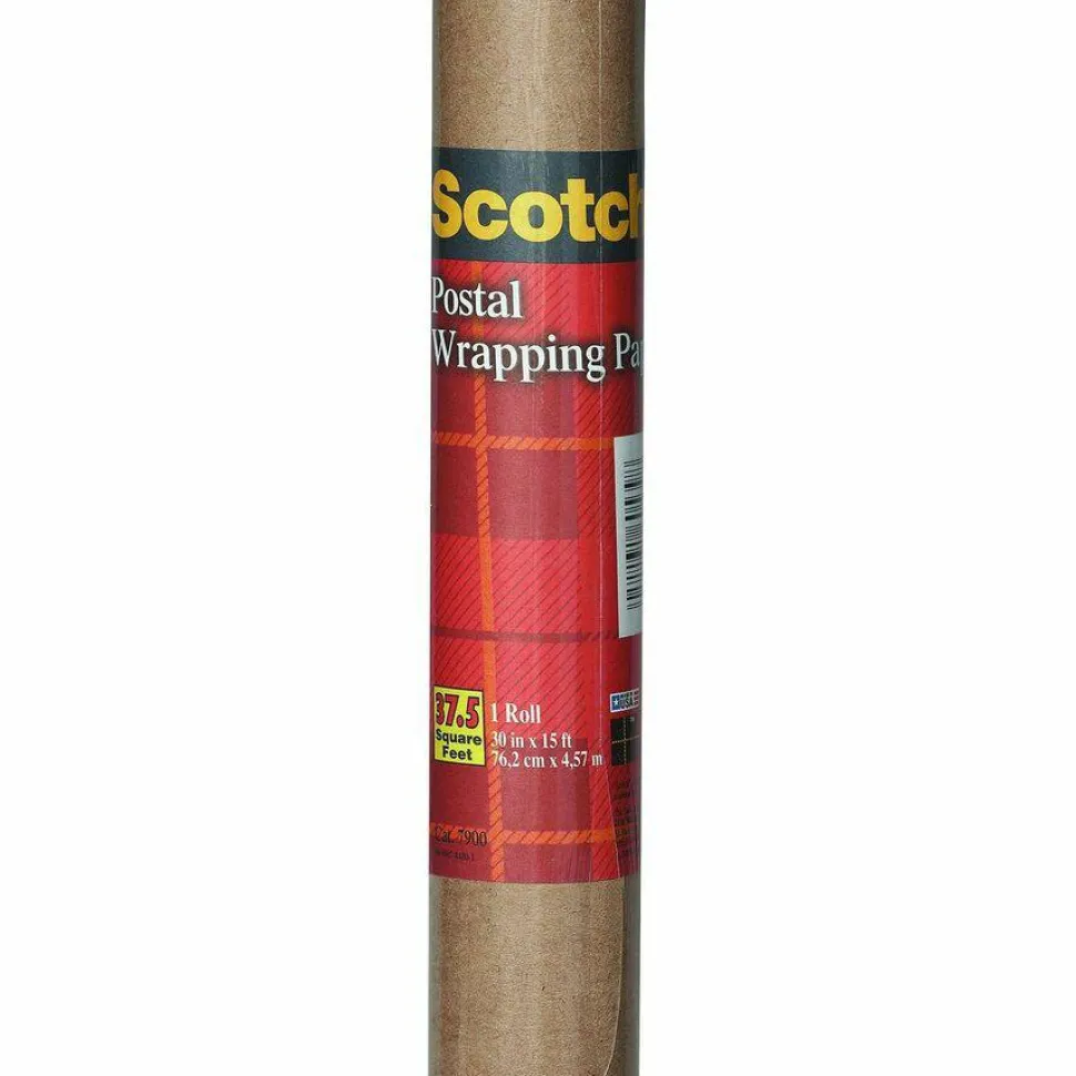 Scotch Kraft Postal Wrap, #60, 30" x 15', Brown
