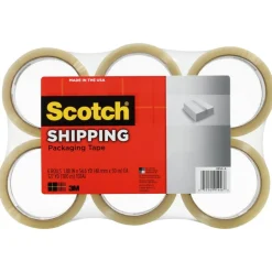 Scotch Lightweight Packaging Tape, 1-7/8" x 54.6 Yd., Clear, Pack Of 6 Rolls