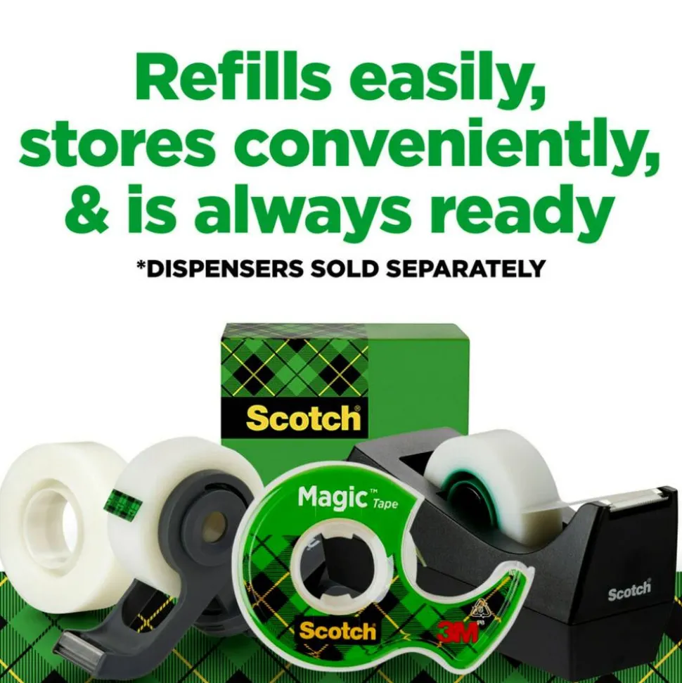 Scotch Magic Tape, Invisible, 1 Tape Roll, 3/4 in x 1296 in, Home Office Supplies and School Supplies for College and Classrooms