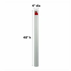 Scotch Mailing Tube, 48" Long, 4" Diameter, White, 12/Carton
