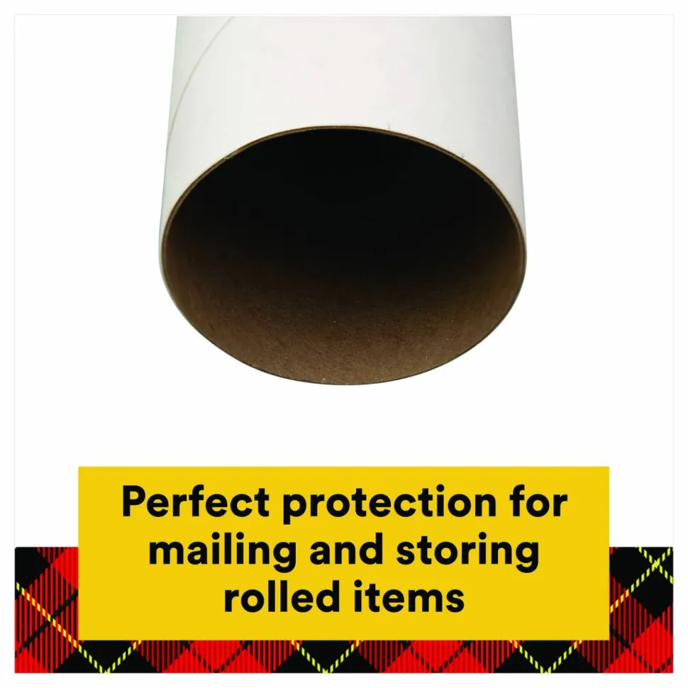 Scotch Mailing Tube, 48" Long, 4" Diameter, White, 12/Carton