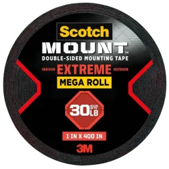 Scotch-Mount Extreme Double-Sided Mounting Tape Mega Roll , 1 In X 400 In (2,54 Cm X 10,1 M)