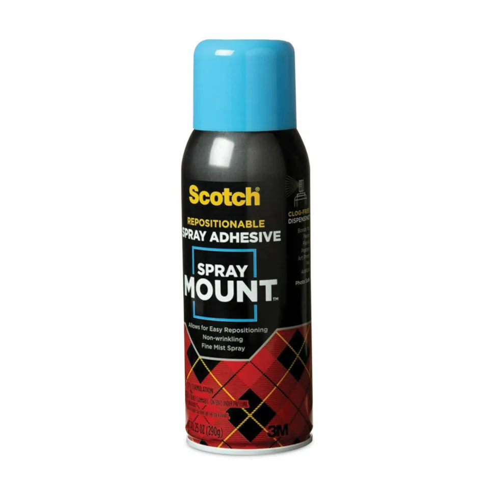 Scotch Spray Mount Spray Adhesive, Clear, 10.25 Oz.