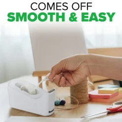 Scotch Tape Dispenser, White, .75 in x 350 in, Roll of tape included