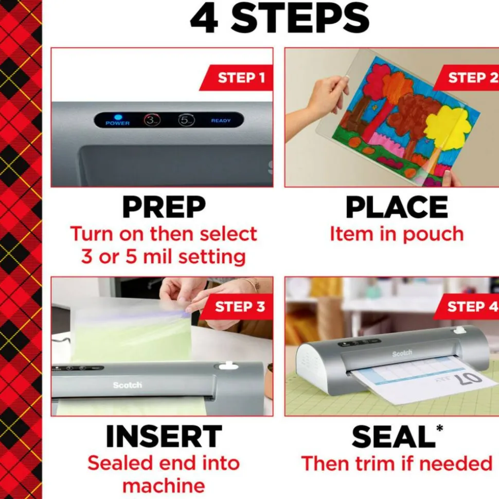 Scotch Thermal Laminating Combo Pack, 1 Thermal Laminator 9" Wide, 2 Laminating Sheets, Fits Letter Size