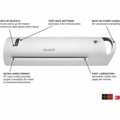 Scotch Thermal Laminator Combo Pack, 1 White Thermal Laminator 13