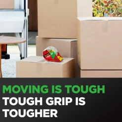 Scotch Tough Grip Moving Packing Tape With Dispensers - 150-6