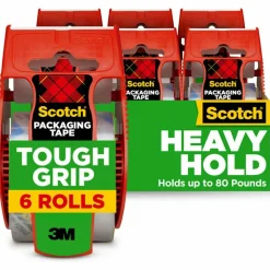 Scotch Tough Grip Moving Packing Tape With Dispensers - 150-6