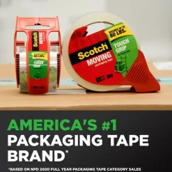 Scotch Tough Grip Moving Packing Tape, 1.88