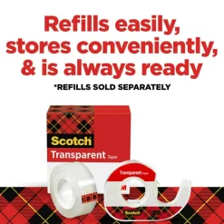 Scotch Transparent Tape, 4 Tape Rolls with Dispensers, 3/4 in x 850 in, Home Office Supplies and School Supplies for College and Classrooms