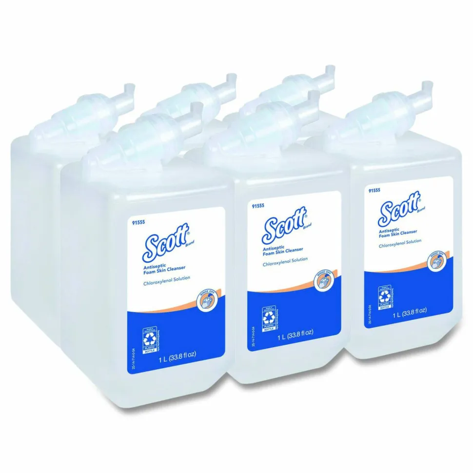 Scott Antiseptic Foam Skin Cleanser Refill, Unscented, 33.8 oz (1,000 mL), 6/Carton