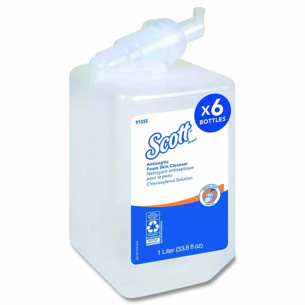 Scott Antiseptic Foam Skin Cleanser Refill, Unscented, 33.8 oz (1,000 mL), 6/Carton