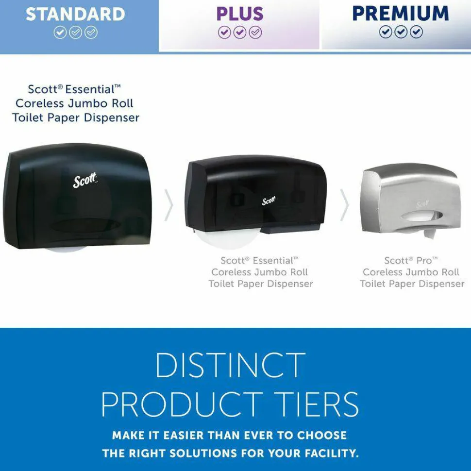 Scott Coreless JRT Bath Tissue Dispenser, 9-3/4" x 14-5/8", Smoke Gray