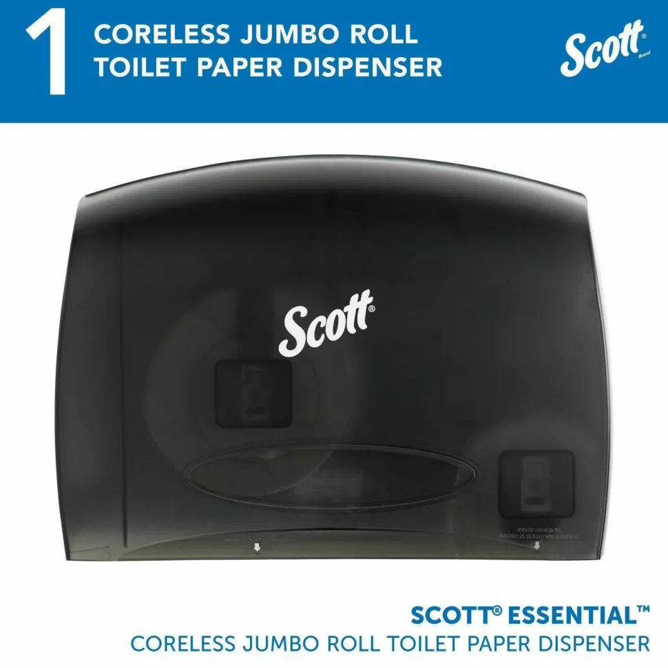 Scott Coreless JRT Bath Tissue Dispenser, 9-3/4" x 14-5/8", Smoke Gray