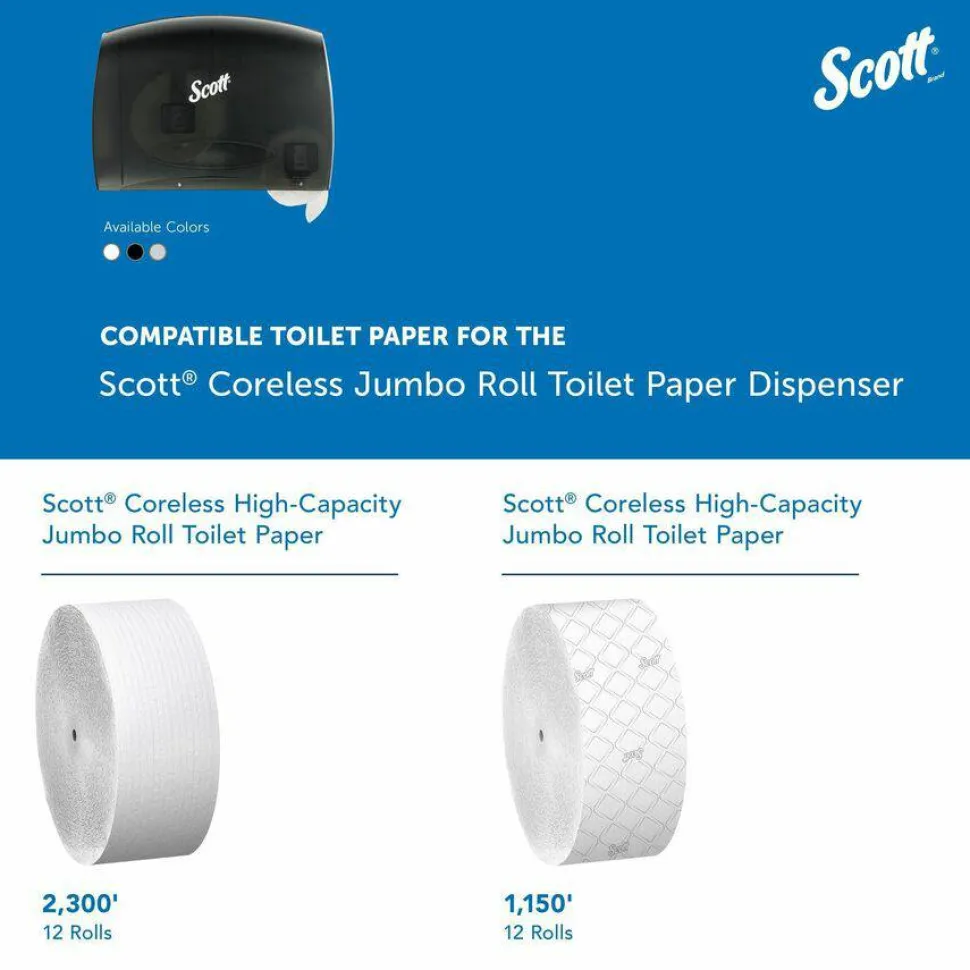 Scott Coreless JRT Bath Tissue Dispenser, 9-3/4" x 14-5/8", Smoke Gray