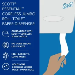 Scott Coreless JRT Bath Tissue Dispenser, 9-3/4