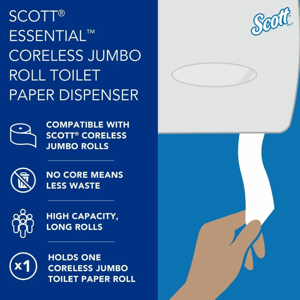Scott Coreless JRT Bath Tissue Dispenser, 9-3/4" x 14-5/8", Smoke Gray