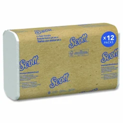 Scott Essential C Fold Paper Towels (01510) with Fast-Drying Absorbency Pockets, 12 Packs / Case, 200 C Fold Towels / Pack
