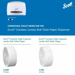 Scott Essential Coreless Jumbo Roll Tissue Dispenser, 14.25 x 6 x 9.75, White