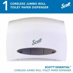 Scott Essential Coreless Jumbo Roll Tissue Dispenser, 14.25 x 6 x 9.75, White