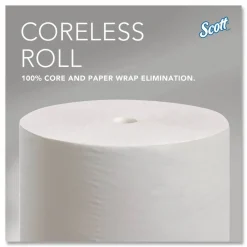 Scott Essential Coreless 2-Ply Toilet Paper, 65% Recycled, 1000 Sheets Per Roll, Pack Of 36 Rolls