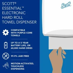 Scott Essential Electronic Hard Roll Towel Dispenser, 12.7 x 9.57 x 15.76, Black