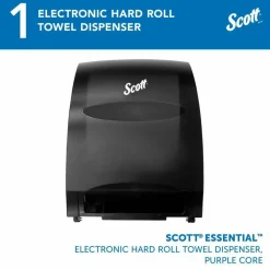Scott Essential Electronic Hard Roll Towel Dispenser, 12.7 x 9.57 x 15.76, Black