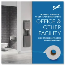 Scott Essential JRT Jumbo Roll Bathroom Tissue, Septic Safe, 2-Ply, 3.55" x 1,000 ft, White, 12 Rolls/Carton