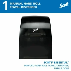 Scott Essential Manual Hard Roll Towel Dispenser, 13.06 x 11 x 16.94, Black