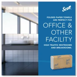 Scott Essential Multi-Fold Towels, 1-Ply, 8 x 9.4, White, 250/Pack, 16 Packs/Carton