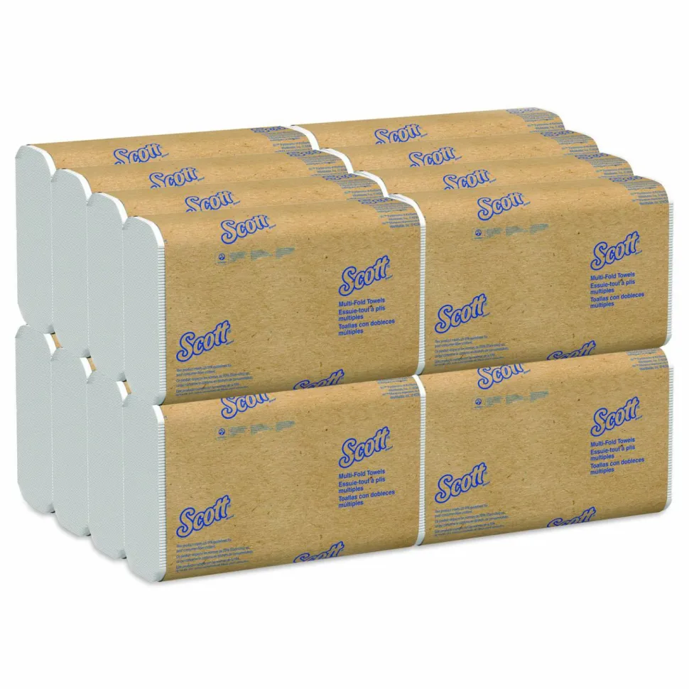Scott Essential Multi-Fold Towels, 1-Ply, 8 x 9.4, White, 250/Pack, 16 Packs/Carton