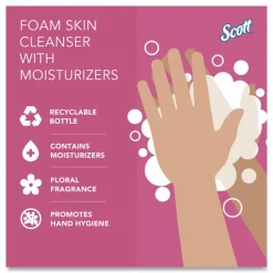 Scott Foam Skin Cleaner With Moisturizers, Floral, 33.8 oz (1,000mL), Pink