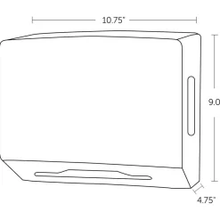 Scottfold Folded Towel Dispenser, 10.75 x 4.75 x 9, Black