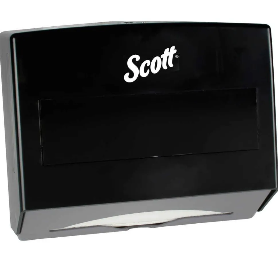 Scottfold Folded Towel Dispenser, 10.75 x 4.75 x 9, Black