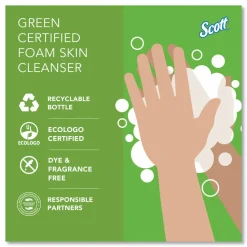 Scott Green Certified Foam Hand Soap, Unscented, 1.2 L E-Cassette Bottles, Case Of 2 Refills