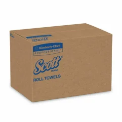 Scott Hard Roll 1-Ply Paper Towels, 100% Recycled, Brown, 800' Per Roll, Pack Of 12 Rolls