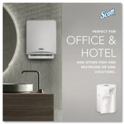 Scott Hardwound 1-Ply Blue Core, White Paper Towels, 70% Recycled, 7.5”x1150', Pack of 6 Rolls