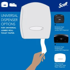 Scott Jumbo Jr 2-Ply Toilet Paper, 25% Recycled, 1000 Sheets Per Roll, Pack Of 4 Rolls