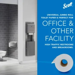 Scott Jumbo Jr 2-Ply Toilet Paper, 25% Recycled, 1000 Sheets Per Roll, Pack Of 4 Rolls