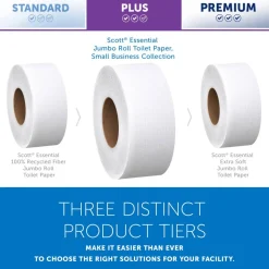 Scott Jumbo Jr 2-Ply Toilet Paper, 25% Recycled, 1000 Sheets Per Roll, Pack Of 4 Rolls