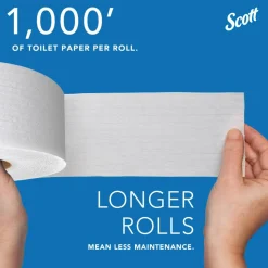 Scott Jumbo Jr 2-Ply Toilet Paper, 25% Recycled, 1000 Sheets Per Roll, Pack Of 4 Rolls