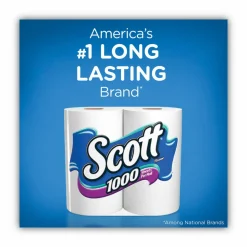 Scott 1-Ply Toilet Paper, 1000 Sheets Per Roll, Pack Of 20 Rolls