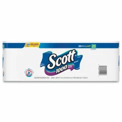 Scott 1-Ply Toilet Paper, 1000 Sheets Per Roll, Pack Of 20 Rolls