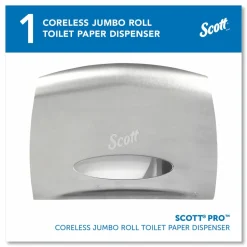Scott Pro Coreless Jumbo Roll Tissue Dispenser, EZ Load, 14.38 x 6 x 9.75, Stainless Steel