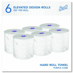 Scott Professional 1-Ply Paper Towels, 950' Per Roll, 70% Recycled, Pack Of 6 Rolls