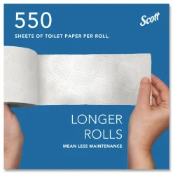 Scott Professional 2-Ply Standard Roll Toilet Paper with Elevated Design, 100% Recycled, 550 Sheets Per Roll, Pack Of 20 Rolls